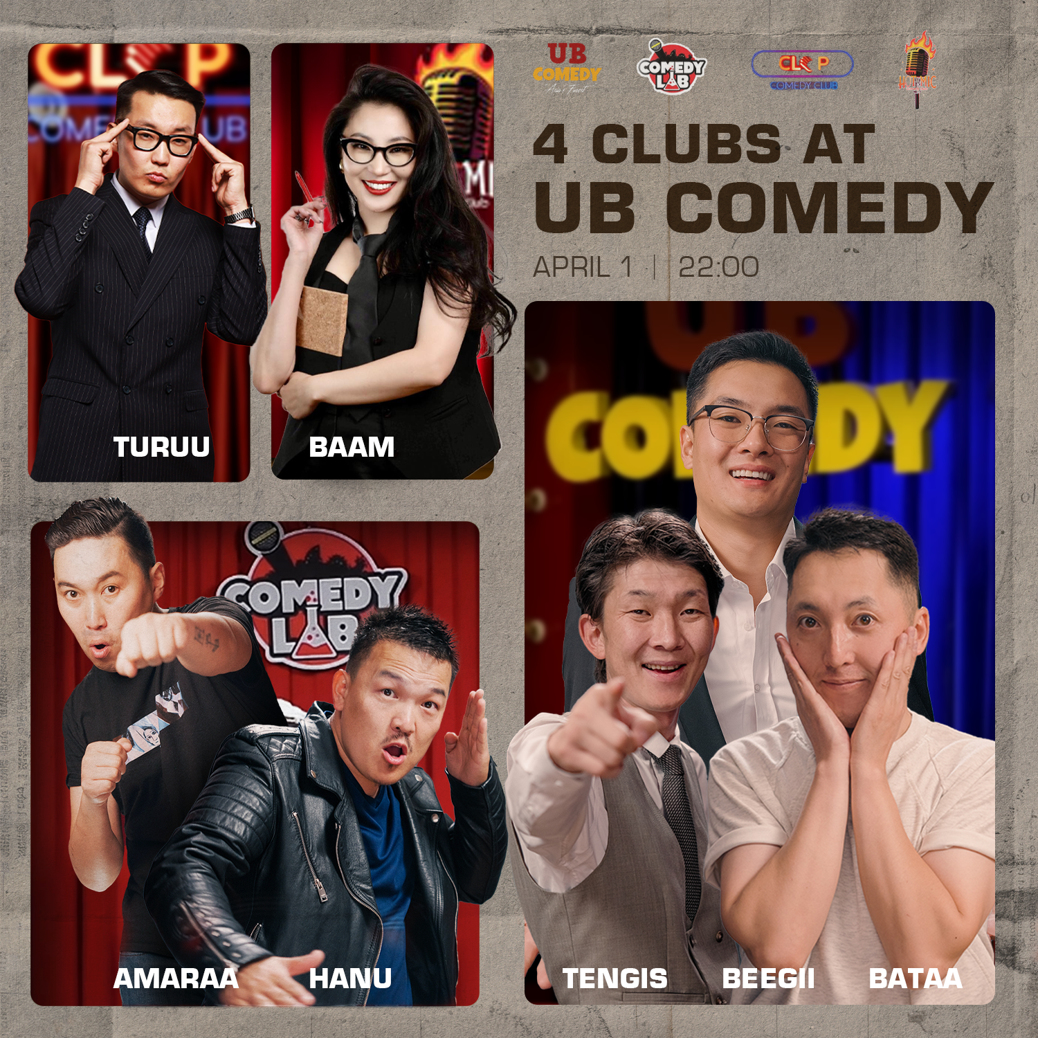 4 clubs at UB Comedy